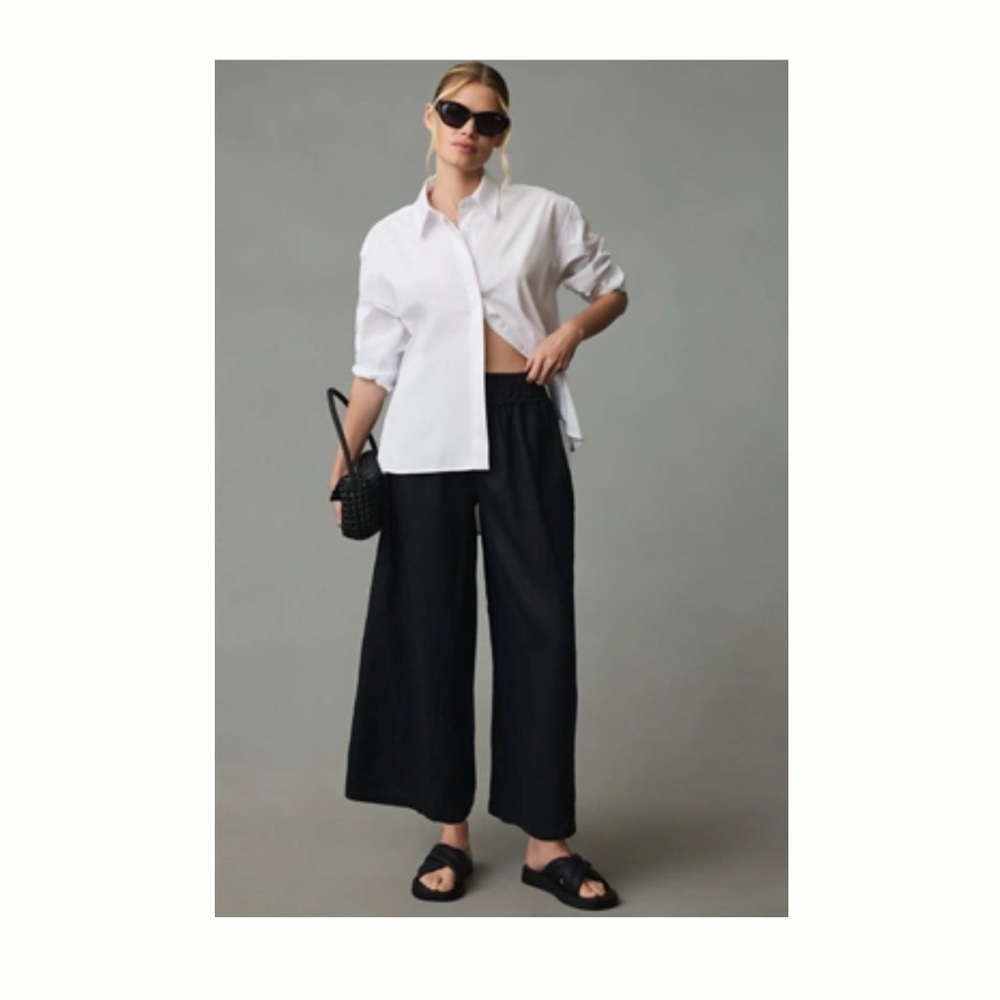 Anthropologie Black Wide-Leg Pants